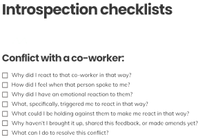 introspection checklists